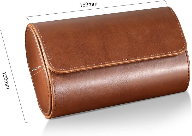 ROSELLE Watch Roll Travel Case for Men and Women- 2 Watch Storage and Organizer-Secure Storage with Innovative Removable Pillows & Solid Dividers for Home, Travel and Display (Brown-2 Slot) - Image 2